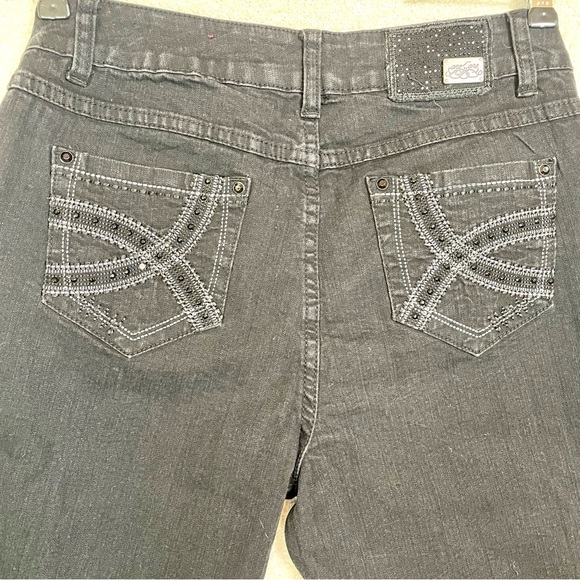 One5One Embellished Bootcut Denim Jeans Black 10 - Picture 11 of 11